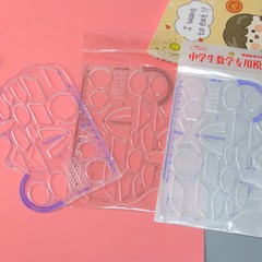 Transparent Multifunctional Ruler for Primary and Secondary School Students, Drawing Learning Geometry Ruler, Hollow Graphic Template Ruler, Elephant Ruler