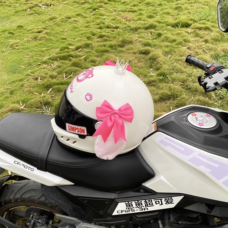 Helmet Decoration Pink Bowknot Pink Dog Helmet Accessories