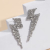 ES0098 European and American personality fashion exaggerated flash diamond Lightning ear decoration nightclub super flash ear pendant fashion stage earrings