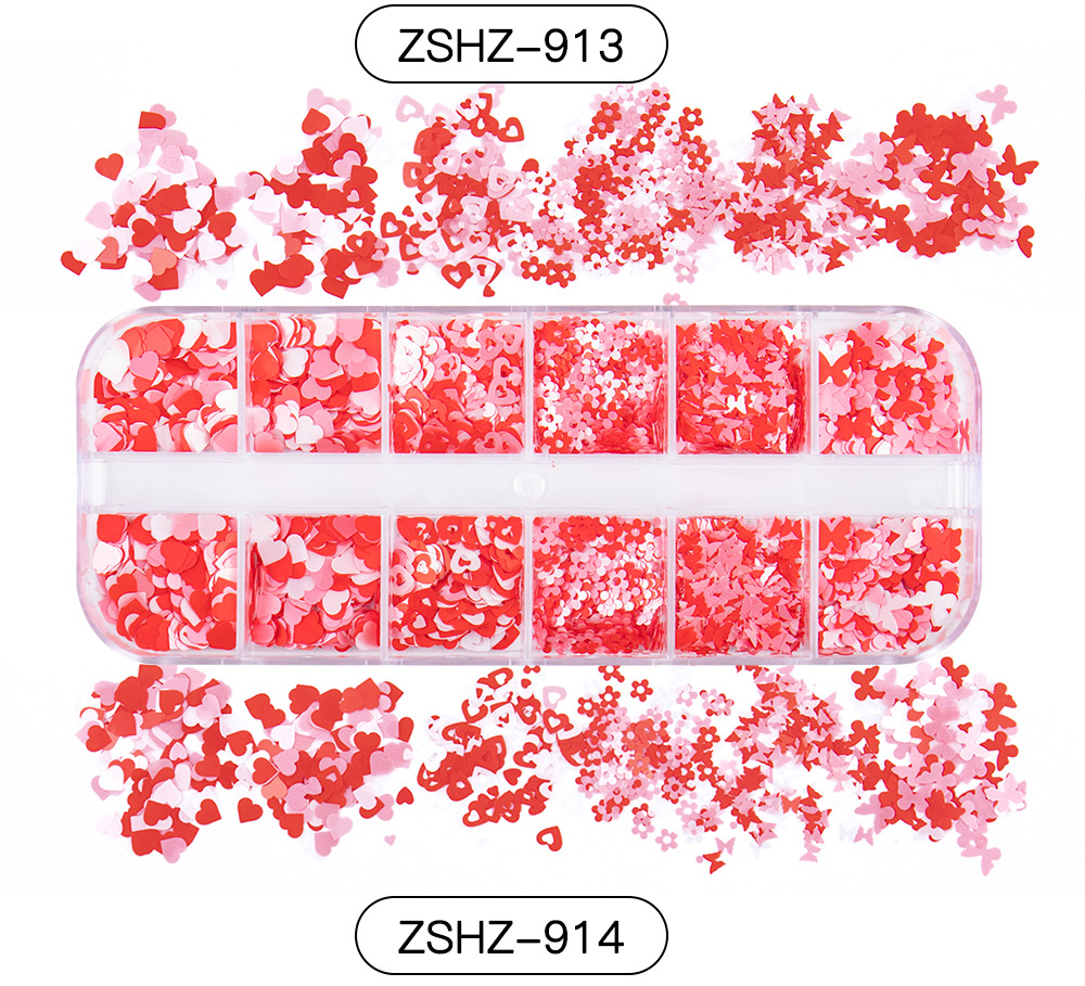 30g Weight Nail Decoration Accessories Nail Supplies See detail page-[15 Books in a Box] Rainbow Horse Keychain Box Quantity Sequin Material Square, Moon, Heart Shape Pattern Simple Style Style Hot 12 Nail Art Too Small Sequins Nail Art Jewelry For Valentine's Day Ultra-Thin Nail Sticker Wholesale 15