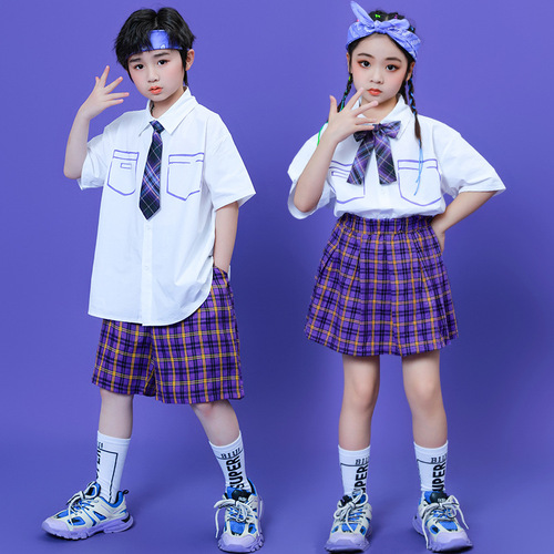 Kindergarten uniforms, children's cheerleading uniforms, primary school sports meeting cheerleading shirts, performance clothing
