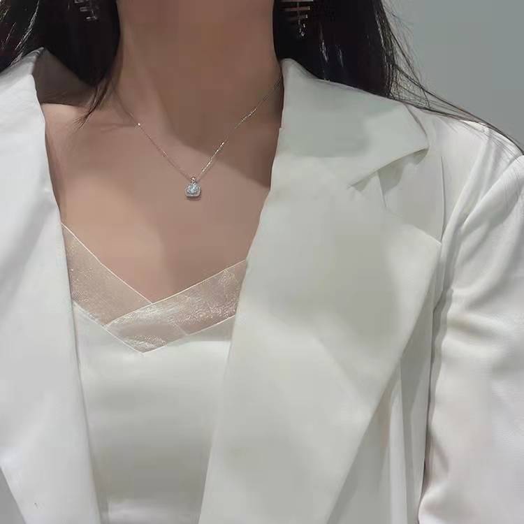 Women'S Gender Plating Design 925 Sterling Silver Zircon Plating Geometric Pendant Necklace