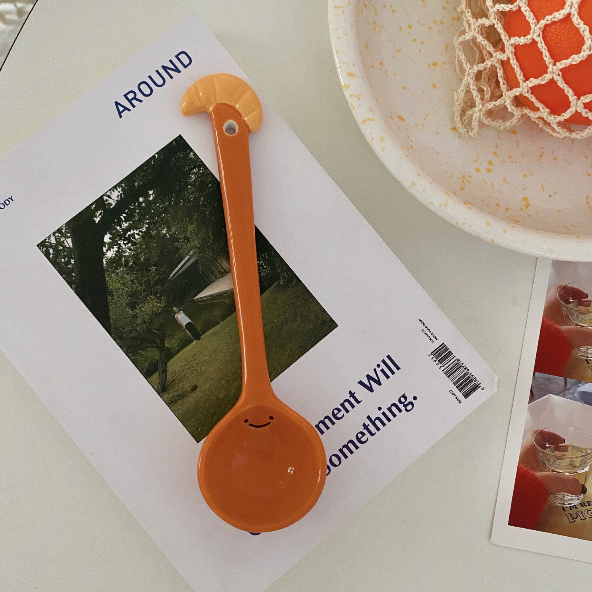 Pan de cerámica de alta calidad, dibujos animados caseros encantadores, cucharas de arroz, cucharas de arroz, cucharas de boca redonda