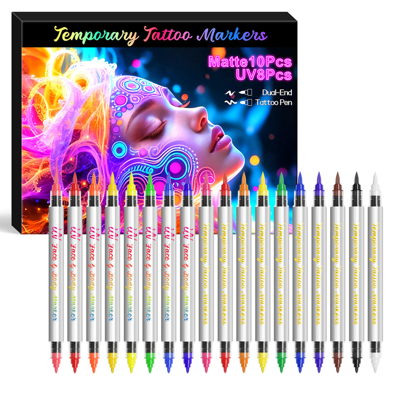 Cross-Border In-Stock Temporary Tattoo Pen, Detachable 6.1 Children's Tattoo Body Marking Pen, Skin Temporary Tattoo Cross-Border In-Stock Temporary Tattoo Pen, Detachable 6.1 Children's Tattoo Body Marking Pen, Skin Temporary Tattoo