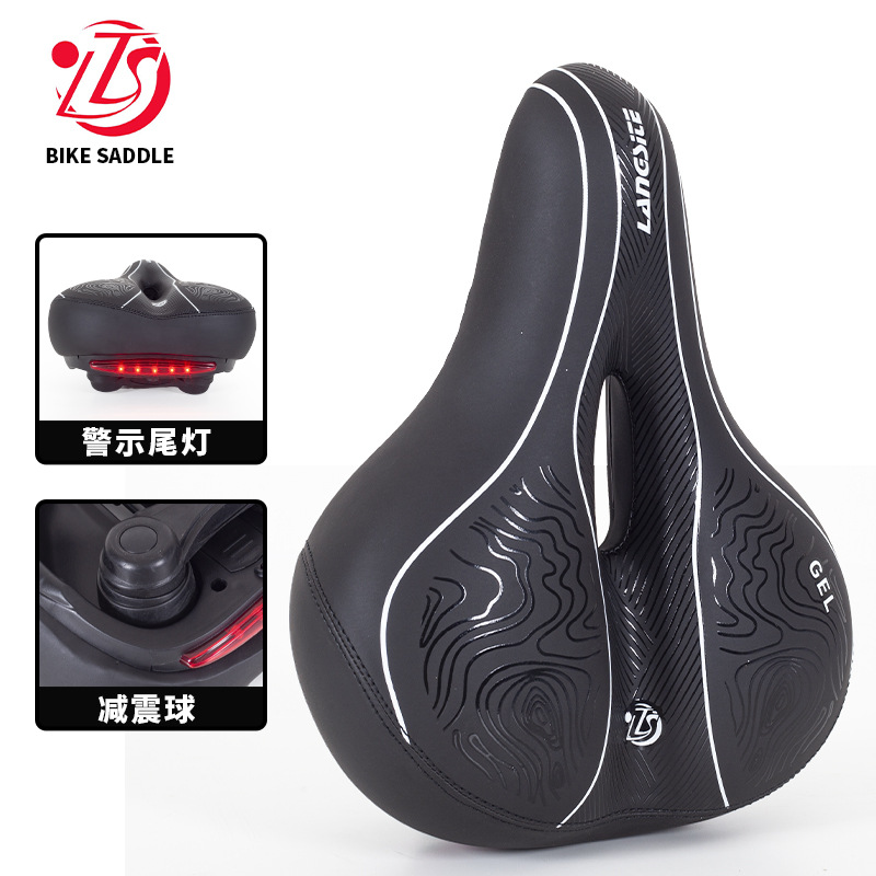 Cojín de bicicleta sillín grande sillín de bicicleta amortiguador de bicicleta de montaña asiento transfronterizo con luz en stock