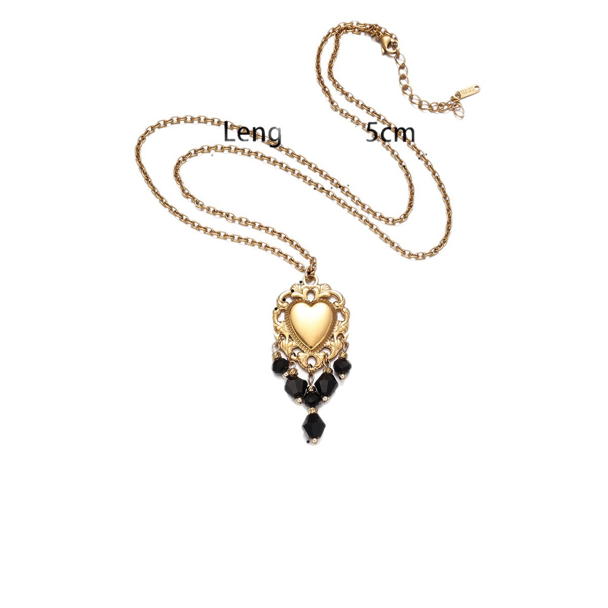 TENA Europa y América collar de acero inoxidable lujo ligero de alto nivel amoroso collar de joyería de piedra natural incrustado