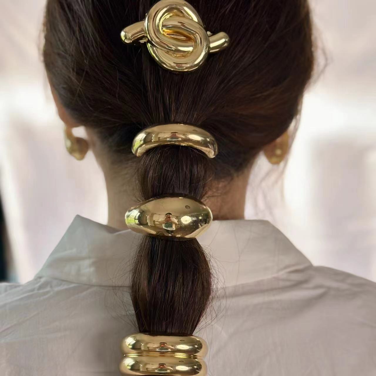 20g Weight Women's Simple Style Solid Color Alloy Hair Tie