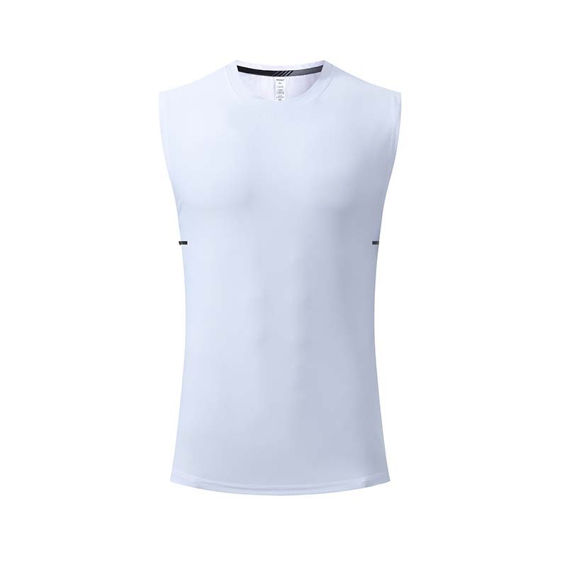 Verano hombres Fitness correr Chaleco de secado rápido cuello redondo suelta absorción de humedad transpirable sin mangas en stock logotipo impreso personalizado