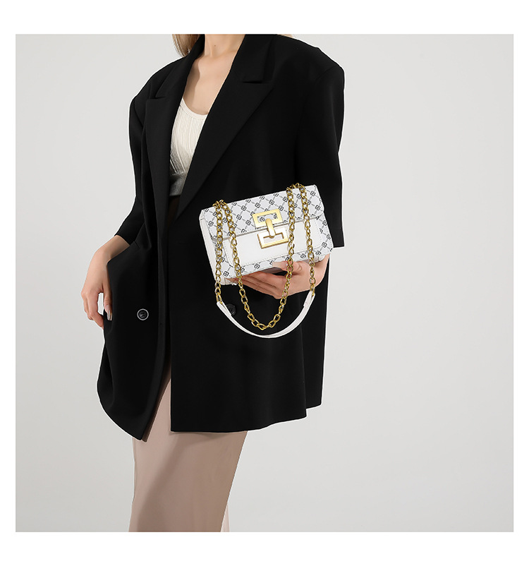 High-end texture, retro single-shoulder women's 2024 autumn new trendy and versatile chain crossbody small square bag undefined