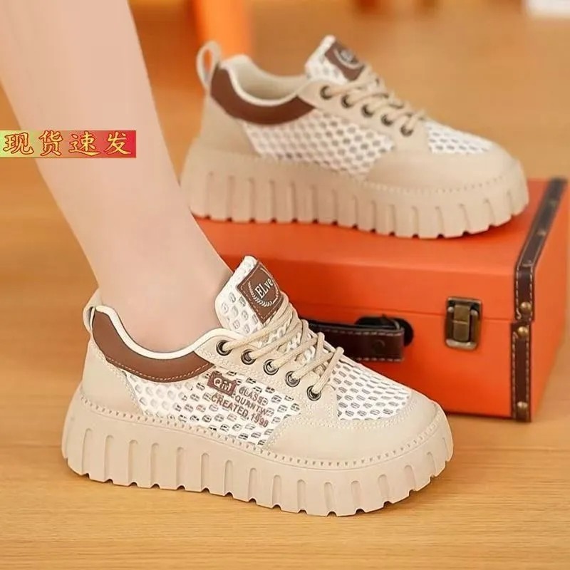 Zapatos de mujer de verano zapatos blancos de malla nuevos tipos coreanos ins estudiantes de alta ventilación zapatos de skate deportivos casuales