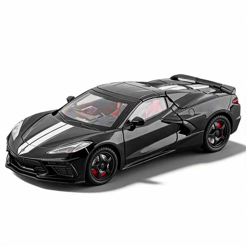 1:22 Scale Replica C8 Convertible Alloy Sports Car Model with Sound and Light, Pull-Back Toy for Boys, Valentine's Day Unique Gift 1:22 Scale Replica C8 Convertible Alloy Sports Car Model with Sound and Light, Pull-Back Toy for Boys, Valentine's Day Unique Gift