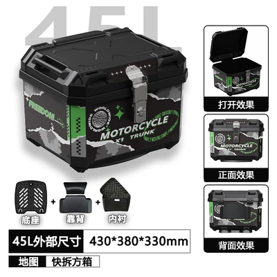 Motorcycle trunk | Electric Scooters, Universal Square Box - x1-map-45l-base-lining-backrest