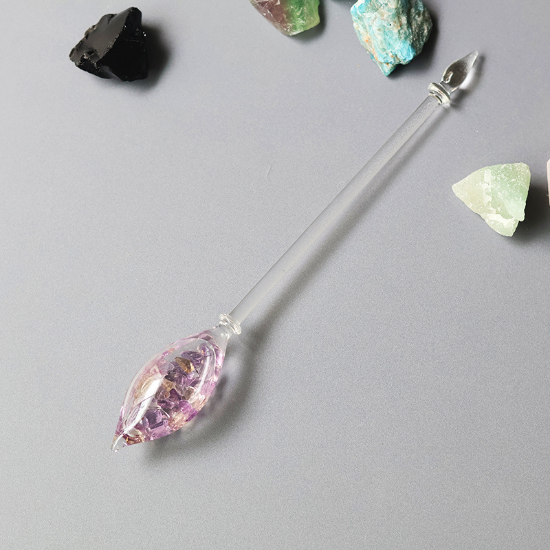 Cross-border crystal handicrafts natural crystal glass stirring rod…