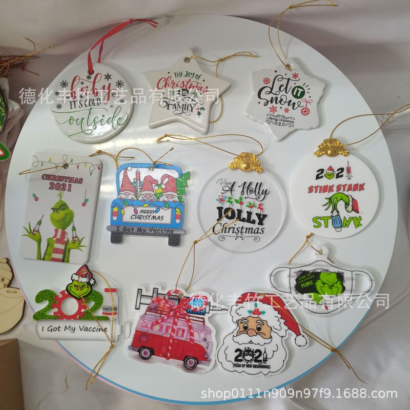 Cross-border Amazon ceramic Christmas tree pendant decoration supplies