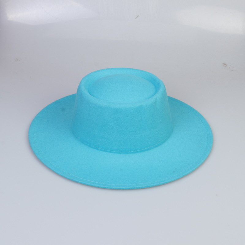 Europeo y americano nuevo estilo groove lana sombrero multi-color otoño e invierno retro luz tablero grande ala sombrero superior sombrero estilo coreano fieltro sombrero moda