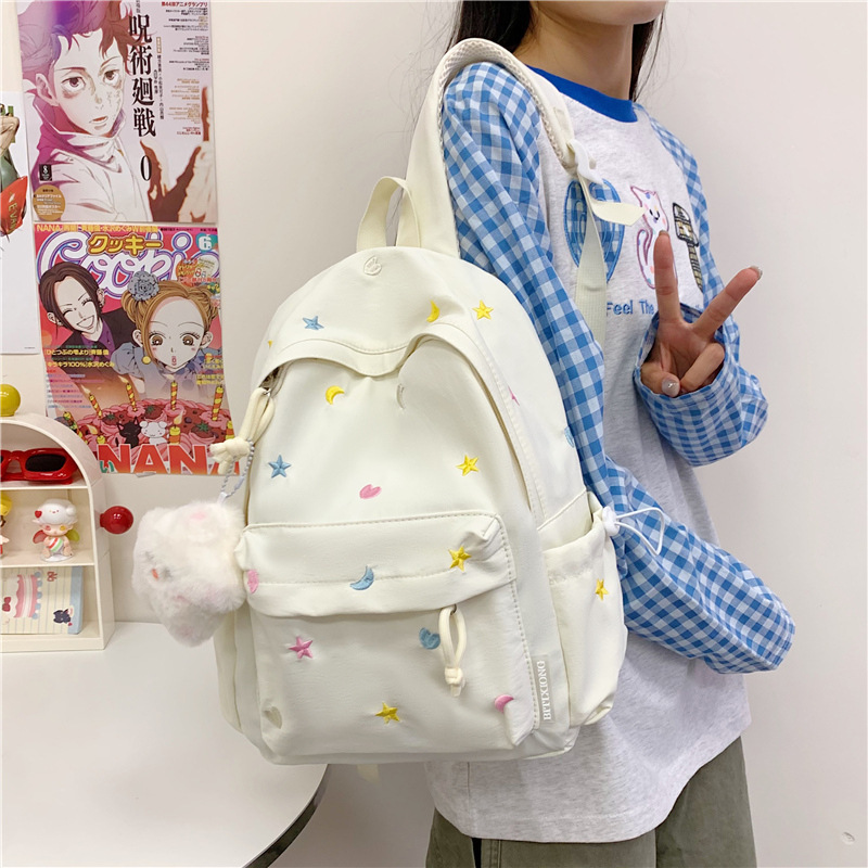 甜美小清新软糯少女双肩包初高中大学生轻便护脊书包温柔碎花北化|undefined