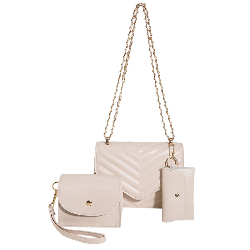 Bolsa pequeña popular de este año para mujeres 2023 otoño nueva moda simple bolsa de mensajero ins cadena costura pequeña bolsa cuadrada