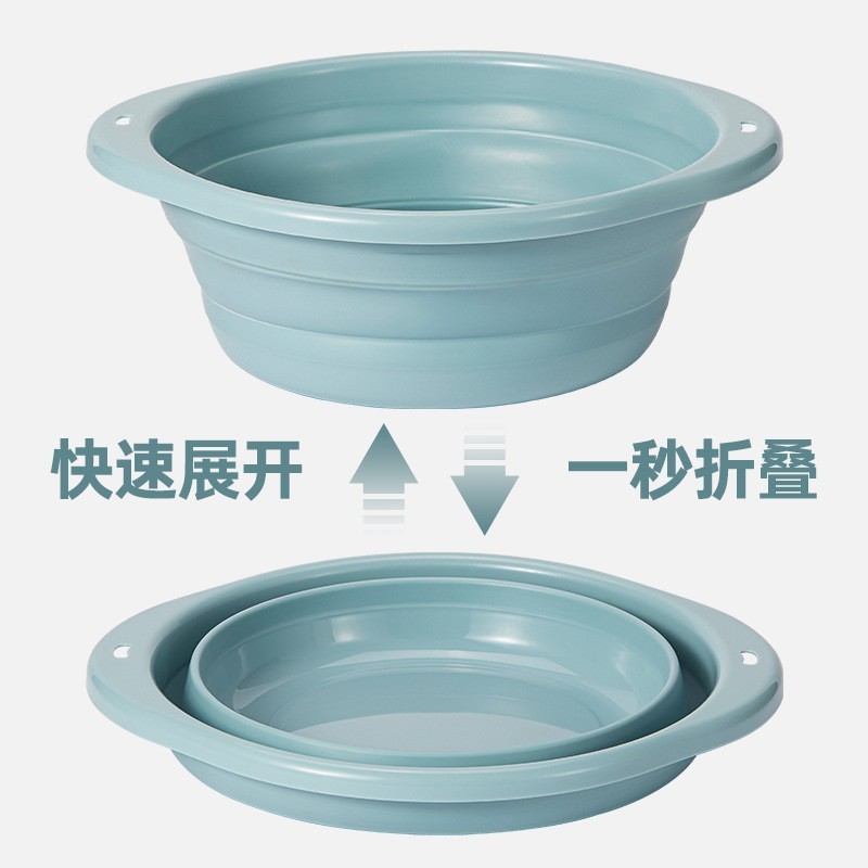 硅胶加厚折叠脸盆可折叠便携式盆儿童学生宿舍家用水盆洗菜盆子|undefined