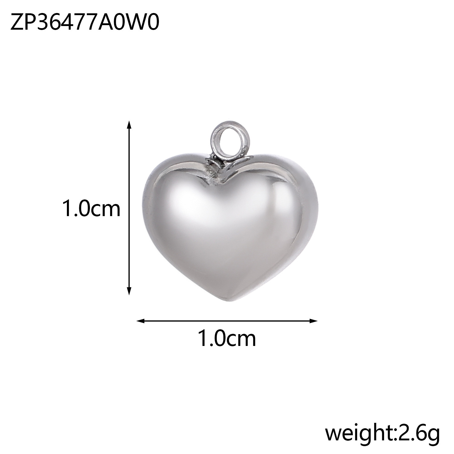 4g Weight Pendant, Chain Jewelry Making Type Diameter 10mm Jewelry Making Size DIY Jewelry Accessories Classification 1 Piece Quantity 304 Stainless Steel Material Heart Shape Pattern Plating Design Simple Style Style 1 Piece Diameter 10mm 304 Stainless Steel Heart Shape Pendant Chain 3