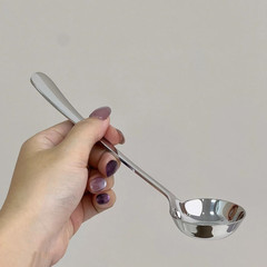高颜值不锈钢平底螺蛳粉勺子吃饭喝汤拌饭勺子家用精致嗦粉吃面勺