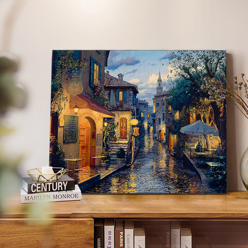 DIY Digital Oil Painting Wholesale Oil Pastel Painting Hand Filled Living Room Landscape Adult Decompression Acrylic Filling Decorative Painting