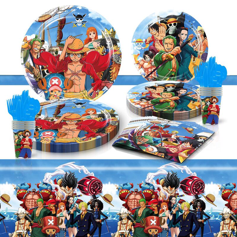 Anime One Piece Theme Birthday Party Disposable Cake Decoration Accessories Paper Supplies Childhood Memories Anime