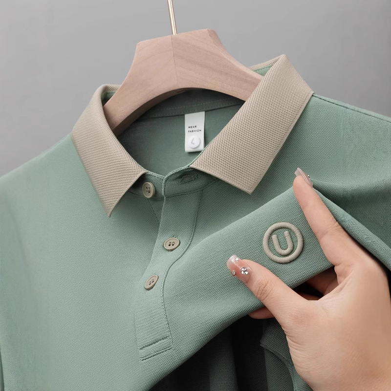 Polo Men's Short-Sleeve Casual Light Luxury Business Summer New Turn-Down Collar Embroidered Top Half-Sleeve Dad Fashion Trendy Polo Men's Short-Sleeve Casual Light Luxury Business Summer New Turn-Down Collar Embroidered Top Half-Sleeve Dad Fashion Trendy
