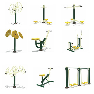 Double pull trainer single outdoor double pole physical exercise fitness equipment slow running in elderly community