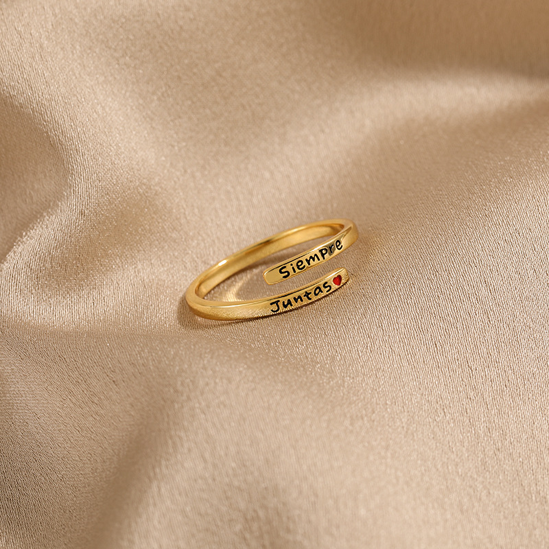 925 Sterling Silver Letter Open Rings display picture 3