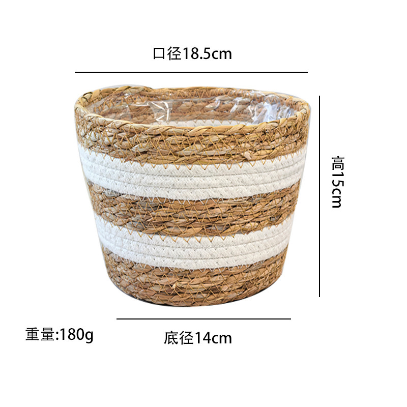 Cesta de Paja Tejida para Plantas Tejida a Mano para Decoración de Interior image 18