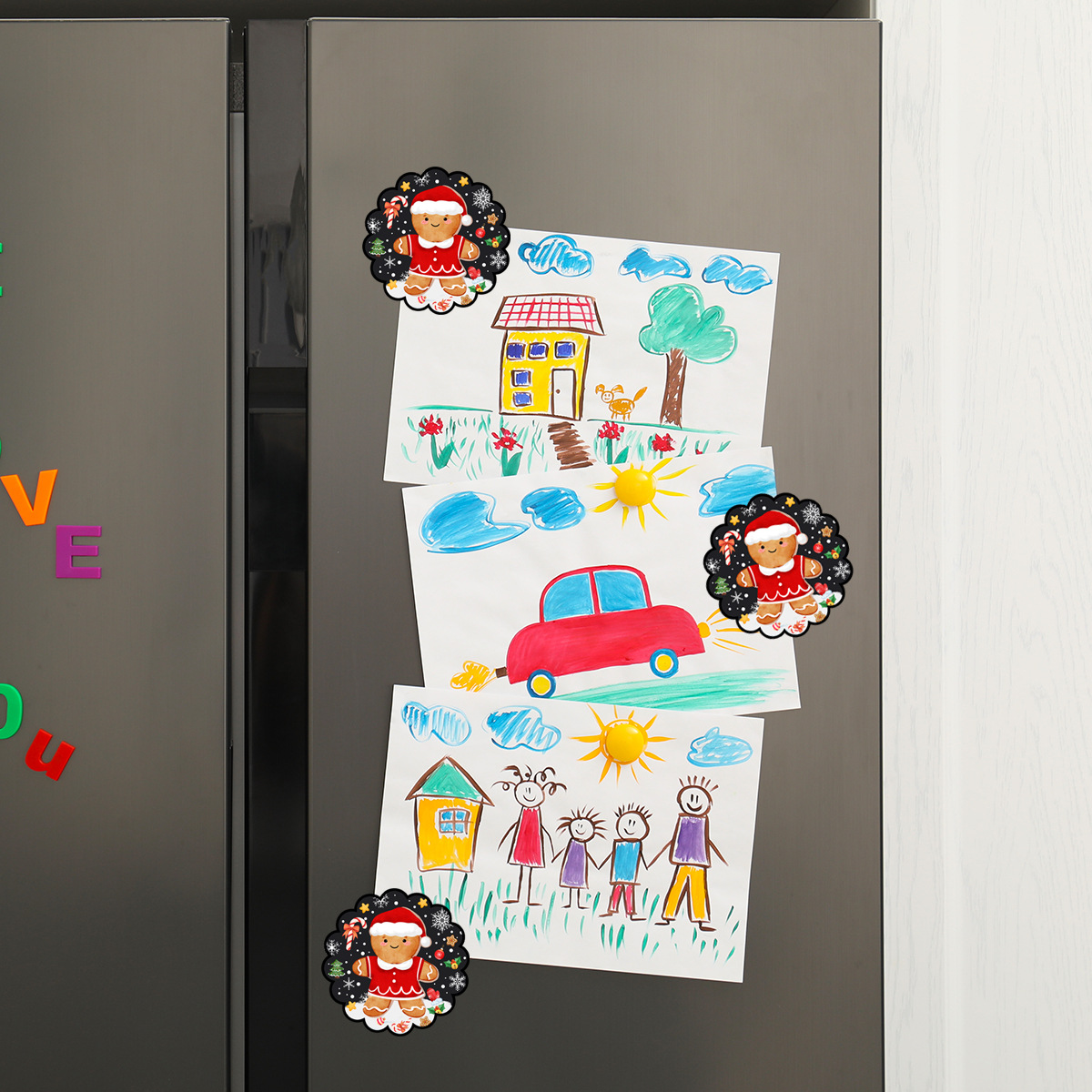 Christmas Gingerbread Man Refrigerator And Computer Wall Sticker_voghion.com