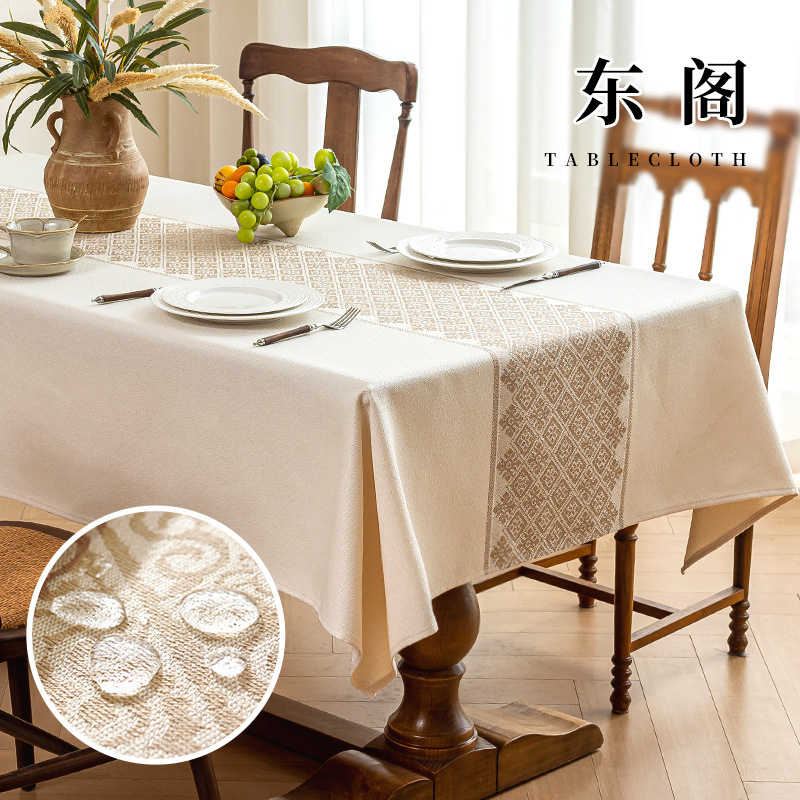 国境を越えた売れ筋の模造綿とリネンのテーブルクロス、防水性と耐油性、厚みのある高重量のコーヒーテーブルクロス、家庭用テレビキャビネットカバー卸売