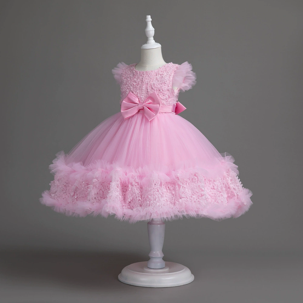 Платье_для_девочек_Princess_flower_girl dress/skirt (girls), яркий стиль, белый или розовый, размеры по росту 100–150 см