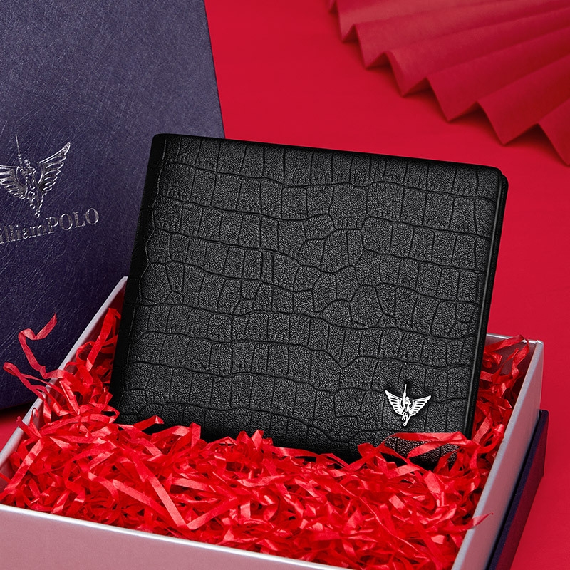 King Paul Short Men's Wallet High-end Crocodile Pattern Cowhide Wallet Wallet Wallet Bank Card Genuine Leather Coin Purse King Paul Short Men's Wallet High-end Crocodile Pattern Cowhide Wallet Wallet Wallet Bank Card Genuine Leather Coin Purse
