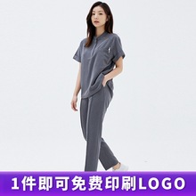 手术室沛梨口腔医生工作服分体弹力护士服刷手服洗手衣女短袖套装