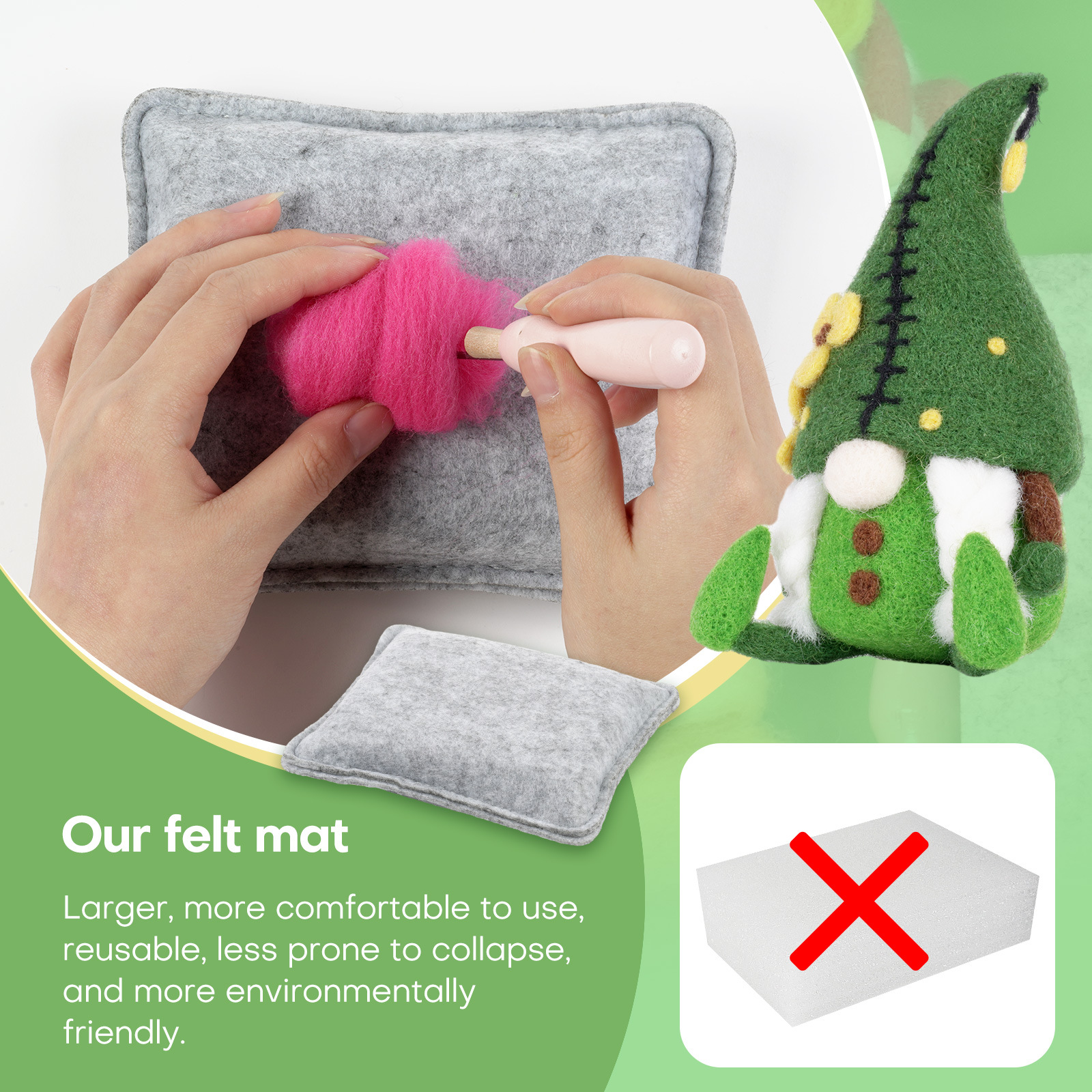 Heem & Gaart nei Wollfilz pochen Spaass DIY Material Package Santa Claus Gesiichtslos Zwergpopp véier Sets Grousshandel_voghion.com