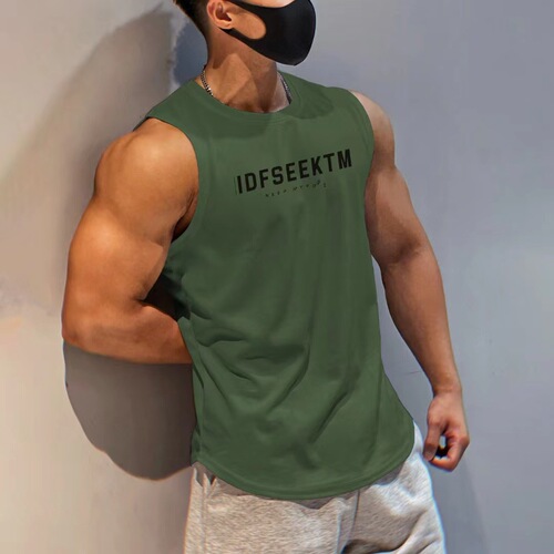 Muscle Fitness Quick Dry Backless Mesh Sweat Absorbent Training Basketball Breathable Fashion Ins Sleeveless T-Shirt for Men