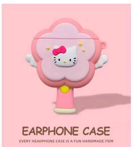 Силиконовый чехол для AirPods (Apple) KT Cat Claw, милый фуксия, силиконовый корпус, совместим с AirPods 1/2/3/Pro/Pro2/4