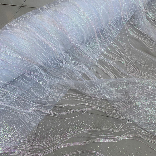 Glossy wave pattern gold-threaded wedding fabric drapery ceiling wedding ironwork net background wave creative gold-threaded fabric