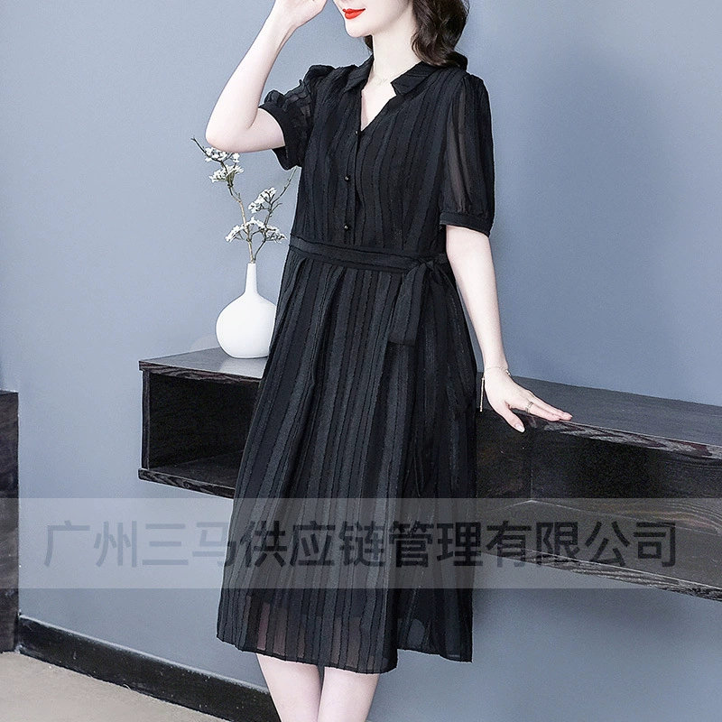 2025 легкий и роскошный счетчик высокого класса Французский шифон тонкий юбка повседневная большая мода толстая женская одежда MM