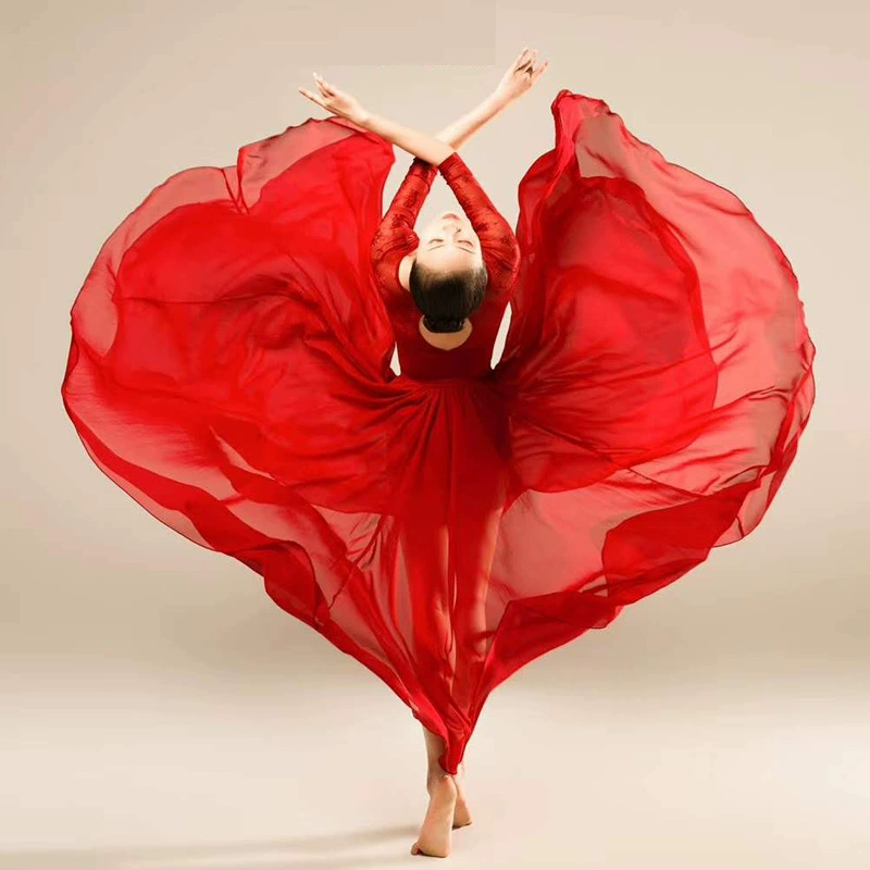 Классический танцевальный костюм Женский элегантный танцевальный костюм Синьцзян Юбка средней длины Практическая юбка Tencel для современных танцев Большая юбка-качели