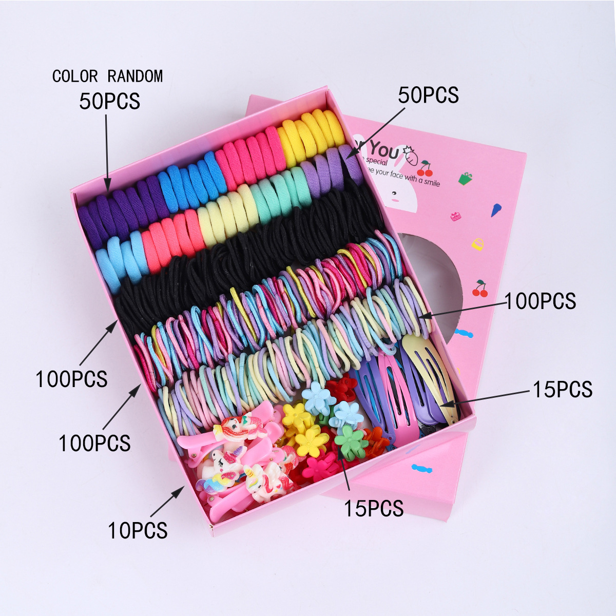 Joyas infantiles nuevas tarjetas de cabello princesa cabello cuerda de cabello bebé caja de regalo para niñas clip de borde coreano conjunto de joyería para el cabello
