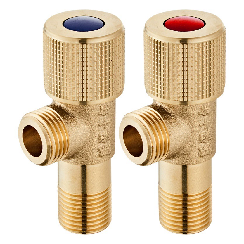 Треугольный клапан полностью медный 4 минуты холодный и горячий универсальный водонагреватель чистый медный треугольный клапан водяной клапан