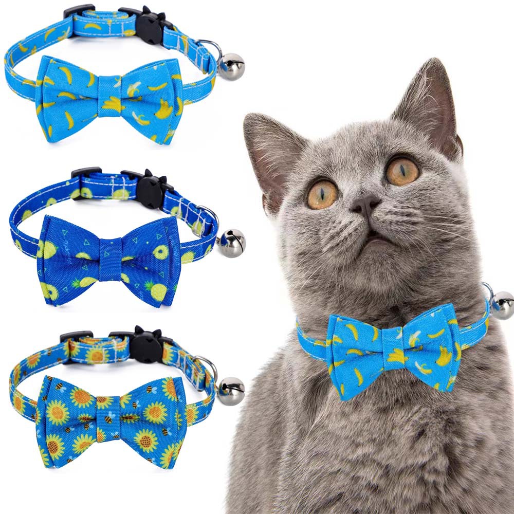 Frutas transfronterizas para plantas de primavera y verano en stock para mascotas arco de gato corbata collar gato