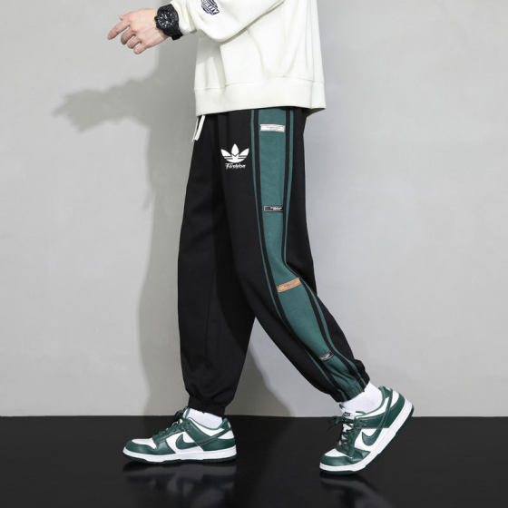 Autumn Clover Men's Casual Pants Knitted Pants Loose Sports Leg-toe Pants Insert Color-toe Trousers Men's Pants