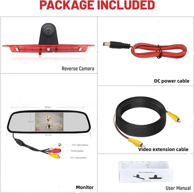 Vehicle camera, Ford Transit high-position brake - 43inch-rearview-monitor-high-position-reversing-camera