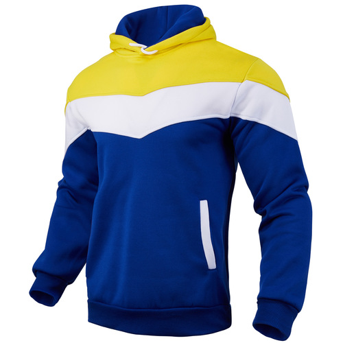 New Spring and Autumn Plain Color Men's Long Sleeve 3D Sports Casual Hooded Sweatshirt Loose Fit