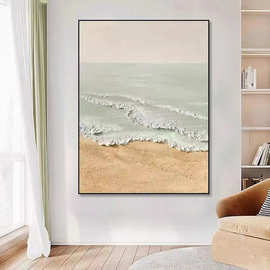 纯手绘油画砂岩立体肌理画入户过道走廊装饰画简约玄关背景墙挂画