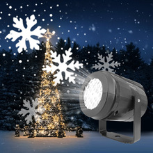 LED聖誕雪花燈 白色暴風雪旋轉投影燈菲林圖案燈萬聖節激光舞台燈