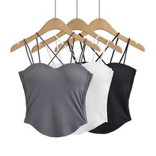 欧美风2023夏季新款三色带胸垫性感交叉内衣女 性感吊带O10-A223